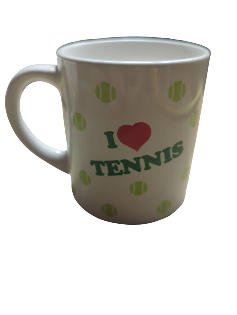 Vintage 1987 I Love Tennis Graphic Coffee Cup Mug Tea Glass